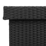 Garden Storage Box with Wheels Black 160x55x75 cm Poly Rattan