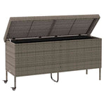 Garden Storage Box with Wheels Grey 160x55x75 cm Poly Rattan