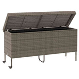 Garden Storage Box with Wheels Grey 160x55x75 cm Poly Rattan - Top-Down View