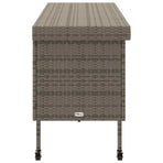 Garden Storage Box with Wheels Grey 160x55x75 cm Poly Rattan