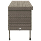 Garden Storage Box with Wheels Grey 160x55x75 cm Poly Rattan - 45-Degree Angle