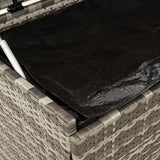 Garden Storage Box with Wheels Grey 160x55x75 cm Poly Rattan - Low Angle