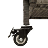 Garden Storage Box with Wheels Grey 160x55x75 cm Poly Rattan - Extra Image