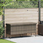 Garden Storage Box with Wheels Grey 160x55x75 cm Poly Rattan