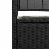 Garden Storage Bench with Cushion Black Poly Rattan