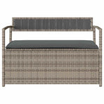 Garden Storage Bench with Cushion Grey Poly Rattan