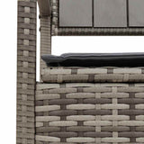 Garden Storage Bench with Cushion Grey Poly Rattan - Extra Image