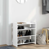 Shoe Rack White 60x25x62 cm Engineered Wood - Side View