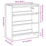 Shoe Rack White 60x25x62 cm Engineered Wood