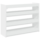 Shoe Rack White 80x25x62 cm Engineered Wood - Rear View