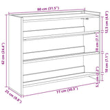 Shoe Rack White 80x25x62 cm Engineered Wood - Extra Image