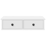 Wall Shelf with Drawers White 60x28x15 cm Engineered Wood
