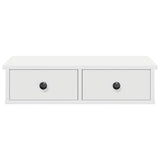 Wall Shelf with Drawers White 60x28x15 cm Engineered Wood - Top-Down View