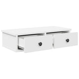 Wall Shelf with Drawers White 60x28x15 cm Engineered Wood - Close-Up Angle