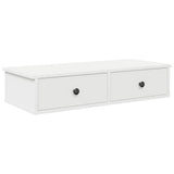 Wall Shelf with Drawers White 80x34x17 cm Engineered Wood - Front View
