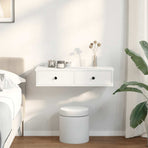 Wall Shelf with Drawers White 80x34x17 cm Engineered Wood