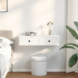 Wall Shelf with Drawers White 80x34x17 cm Engineered Wood - Side View