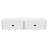 Wall Shelf with Drawers White 80x34x17 cm Engineered Wood - Top-Down View