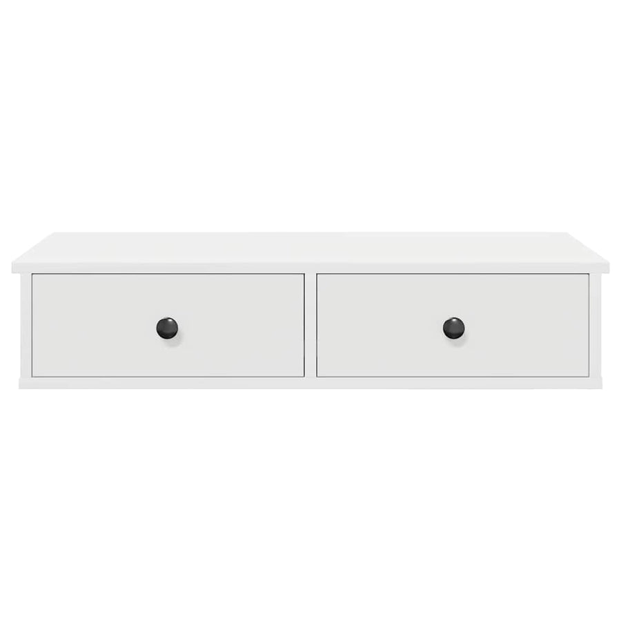 Wall Shelf with Drawers White 80x34x17 cm Engineered Wood