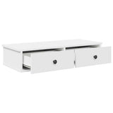 Wall Shelf with Drawers White 80x34x17 cm Engineered Wood - Close-Up Angle