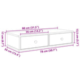 Wall Shelf with Drawers White 80x34x17 cm Engineered Wood - Extra Image