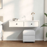 Wall Shelf with Drawers White 100x37.5x19 cm Engineered Wood