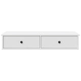 Wall Shelf with Drawers White 100x37.5x19 cm Engineered Wood - Top-Down View