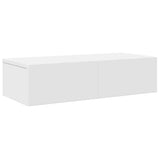 Wall Shelf with Drawers White 60x26.5x15 cm Engineered Wood