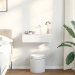 Wall Shelf with Drawers White 60x26.5x15 cm Engineered Wood