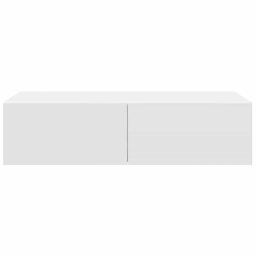Wall Shelf with Drawers White 60x26.5x15 cm Engineered Wood