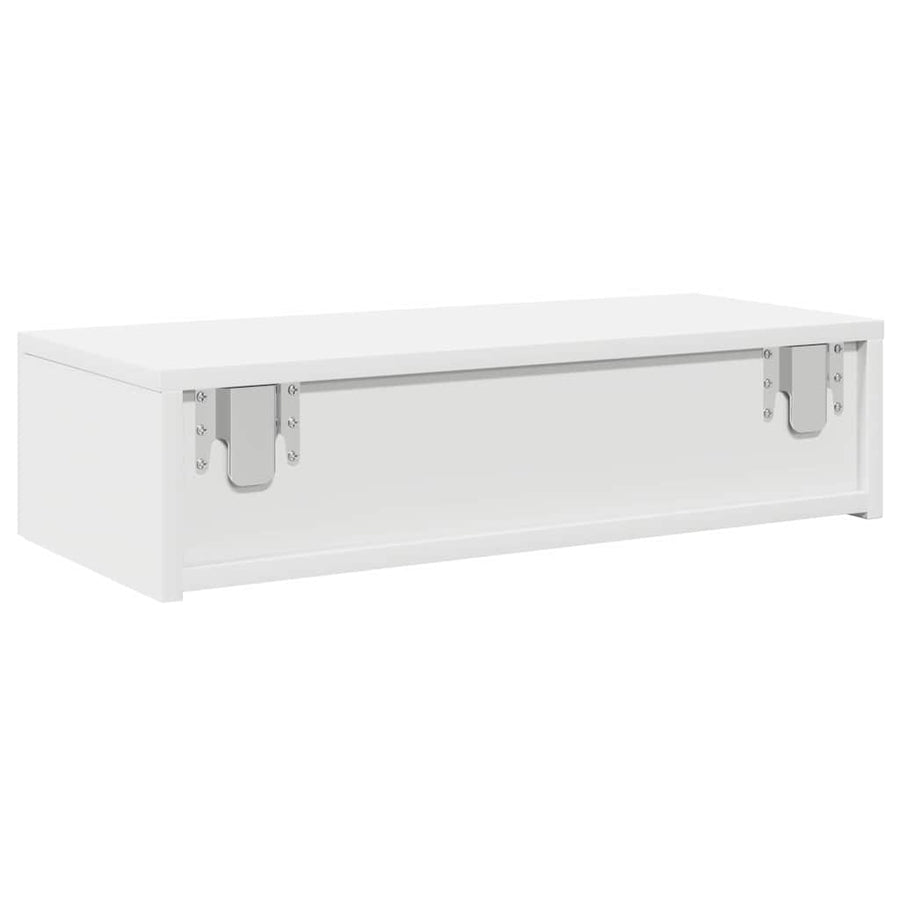 Wall Shelf with Drawers White 60x26.5x15 cm Engineered Wood