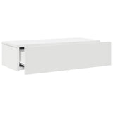 Wall Shelf with Drawers White 60x26.5x15 cm Engineered Wood - Close-Up Angle