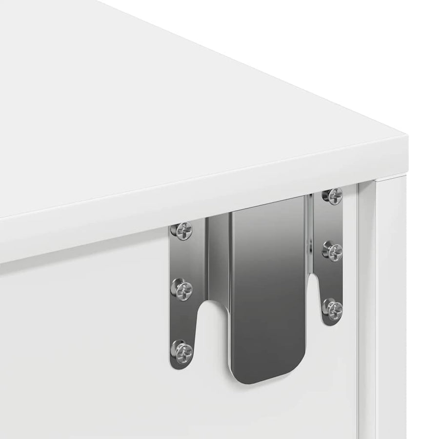 Wall Shelf with Drawers White 60x26.5x15 cm Engineered Wood