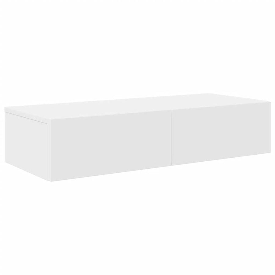 Wall Shelf with Drawers White 80x33x17 cm Engineered Wood