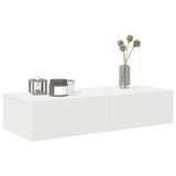 Wall Shelf with Drawers White 80x33x17 cm Engineered Wood
