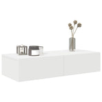Wall Shelf with Drawers White 80x33x17 cm Engineered Wood