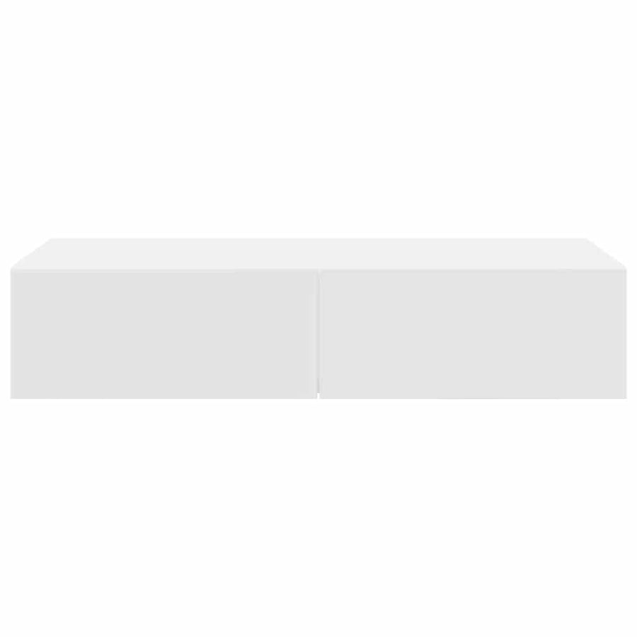 Wall Shelf with Drawers White 80x33x17 cm Engineered Wood