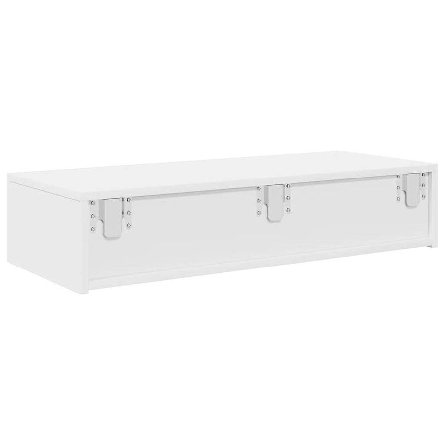 Wall Shelf with Drawers White 80x33x17 cm Engineered Wood