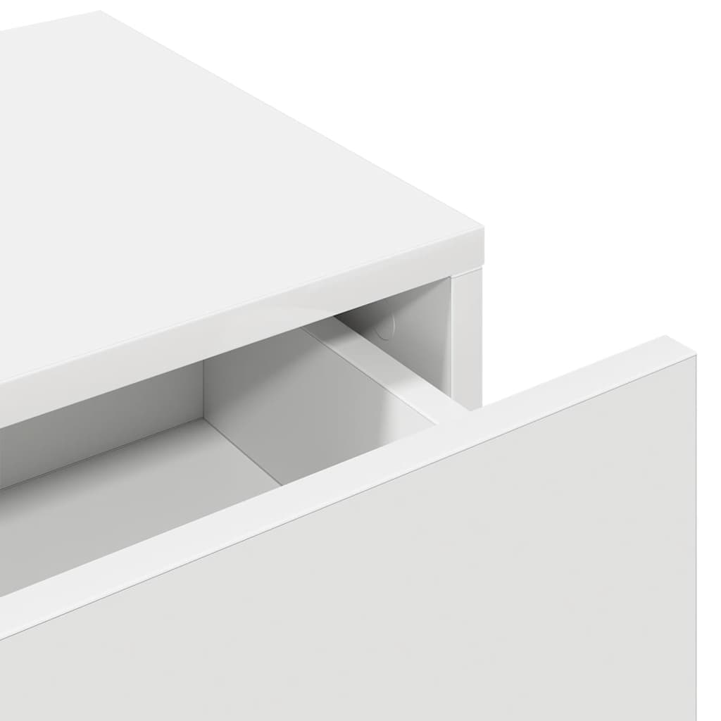 Wall Shelf with Drawers White 80x33x17 cm Engineered Wood