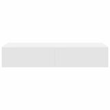Wall Shelf with Drawers White 100x36x19 cm Engineered Wood