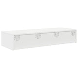 Wall Shelf with Drawers White 100x36x19 cm Engineered Wood - Rear View