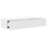 Wall Shelf with Drawers White 100x36x19 cm Engineered Wood