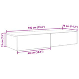 Wall Shelf with Drawers White 100x36x19 cm Engineered Wood