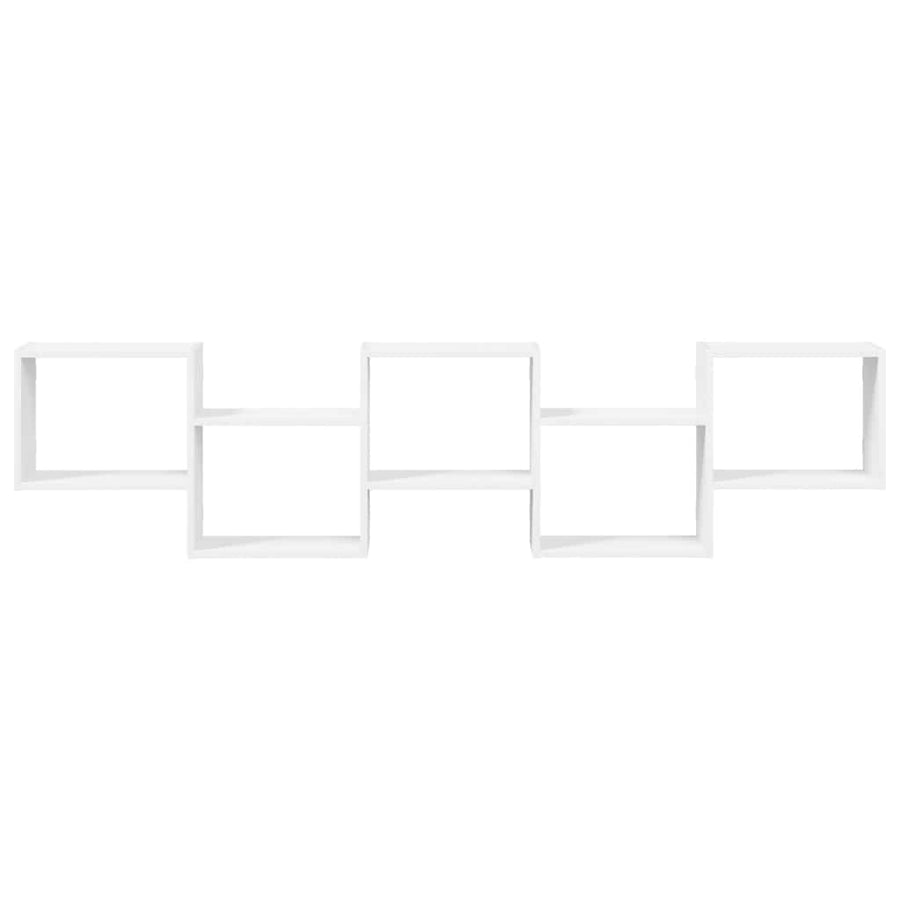 Wall Cube Shelf 5 Compartments White Engineered Wood