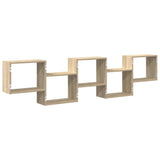 Wall Cube Shelf 5 Compartments Sonoma Oak Engineered Wood