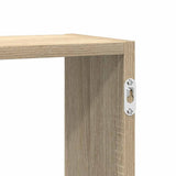 Wall Cube Shelf 5 Compartments Sonoma Oak Engineered Wood - Low Angle