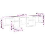 Wall Cube Shelf 5 Compartments Sonoma Oak Engineered Wood - Extra Image