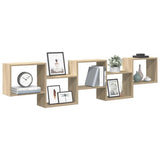 Wall Cube Shelf 5 Compartments Sonoma Oak Engineered Wood
