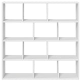 Wall Cube Shelf 12 Compartments White Engineered Wood - Top-Down View