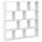 Wall Cube Shelf 12 Compartments White Engineered Wood - Rear View